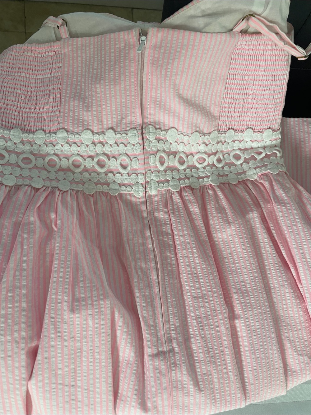 Lilly Pulitzer Pink & White Striped Spaghetti Strap Sundress with Bow - Picture 12 of 12